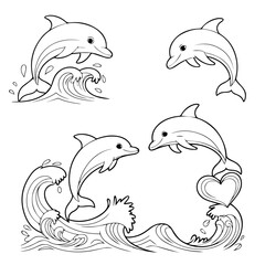 Dolphin Line Art | Minimalist Marine Animal Illustration