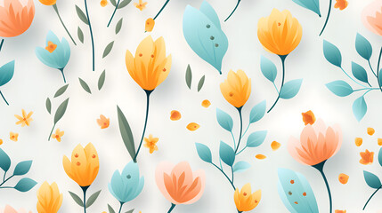 A colorful floral pattern with yellow and blue flowers