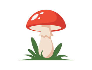Vibrant Red Mushroom Illustration A Captivating Fungi Design