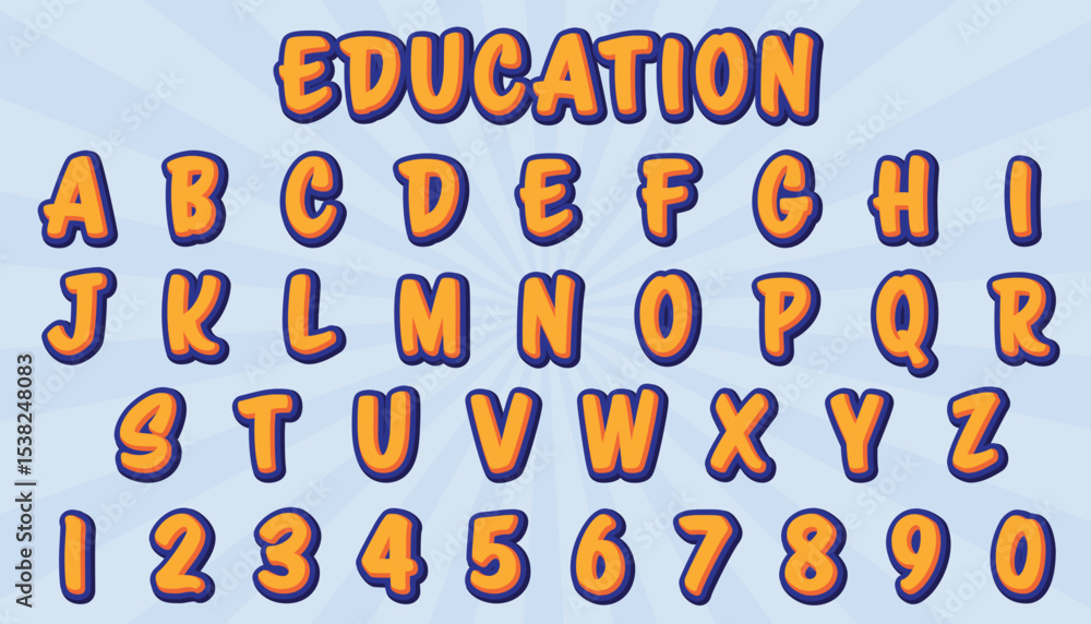 Aufkleber education editable text effect with modern and simple style