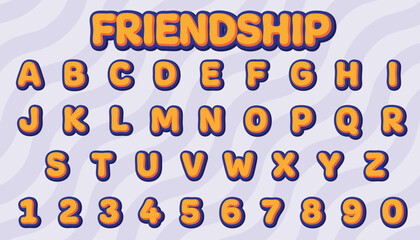 friendship editable text effect with modern and simple style