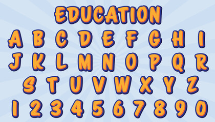 education editable text effect with modern and simple style