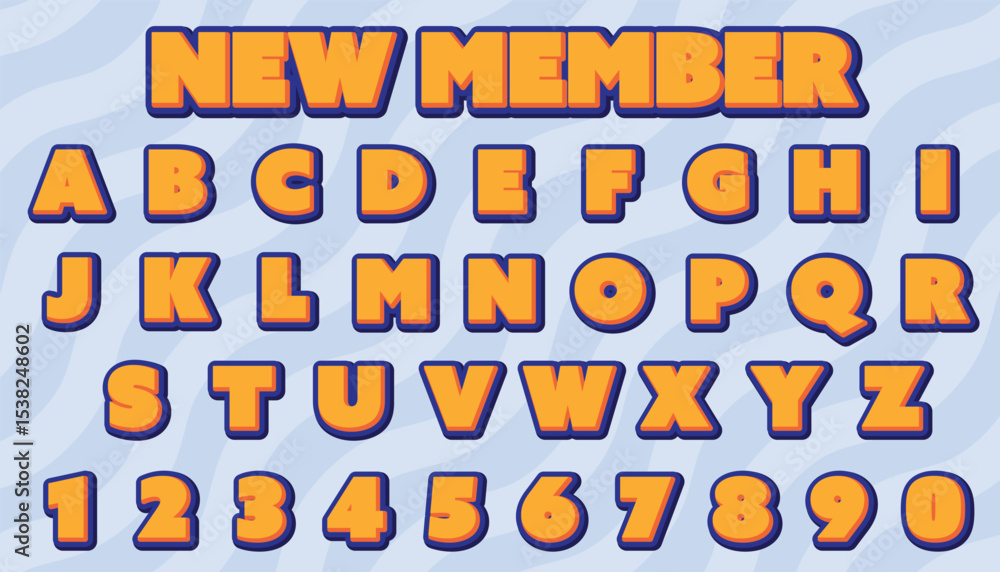 Poster new member editable text effect with modern and simple style