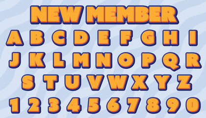 new member editable text effect with modern and simple style