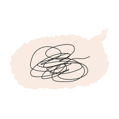 Speech bubble made of torn paper with a confused thought. Chaotic line expressing emotions and feelings.
