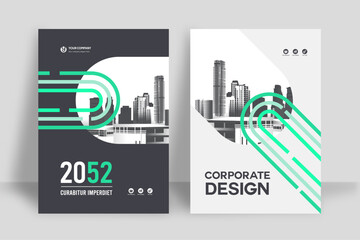 City Background Business Book Cover Design Template