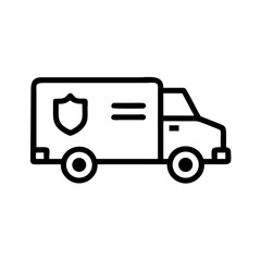 Fototapeta premium Armored truck outline icon