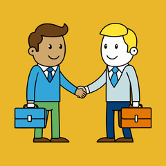Businesspeople shaking hands cartoon icon