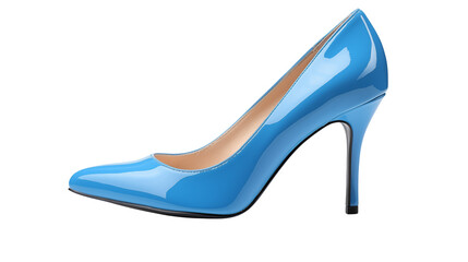 Elegant Blue Patent Leather High Heel Shoe Fashion Accessory
