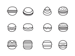 Elegant macaron sweet treat minimalist line drawing 