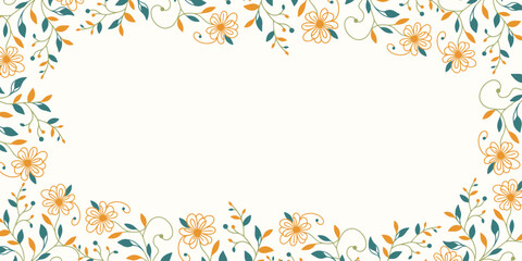 botanical floral background with tropical abstract elements.decorative floral wall for fabric texture and wall art frame

