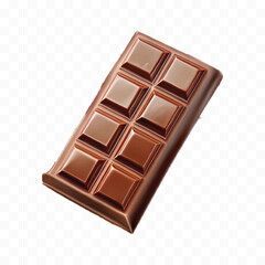 realistic 3d chocolate bar in different style isolated on transparent background