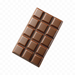 realistic 3d chocolate bar in different style isolated on transparent background