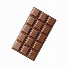 realistic 3d chocolate bar in different style isolated on transparent background