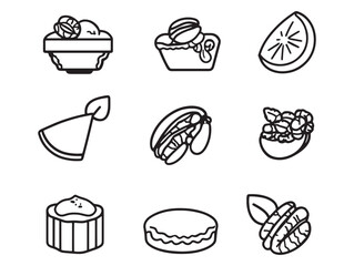 Classic Pecan Pie Slice Simple Line Drawing Vector 