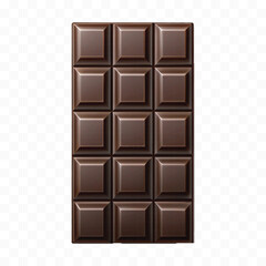 realistic 3d chocolate bar in different style isolated on transparent background