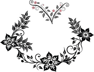 floral paper design with white background