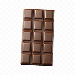 realistic 3d chocolate bar in different style isolated on transparent background
