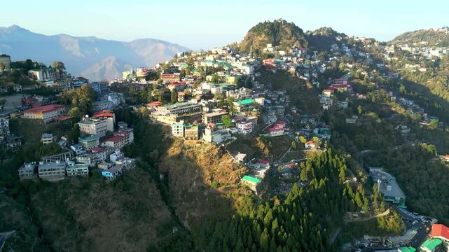 Colorful Mountain Town &ndash; Aerial View of Hilltop Living
