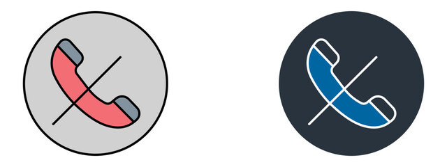 Call Icon – Phone or Communication Symbol in Fill and Glyph Blue Style

