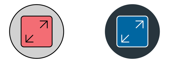 Full Screen Icon – Expand or Maximize Display Symbol in Fill and Glyph blue Style

