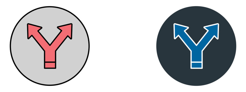 Split Icon &ndash; Divide or Separate Interface Symbol in Fill and Glyph Blue Style

