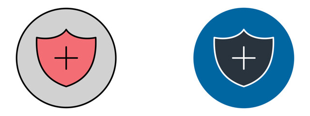 Shield Icon – Security or Protection Symbol in Fill and Glyph Blue Style

