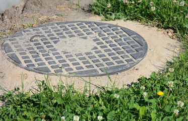 Manhole cover on house sewer