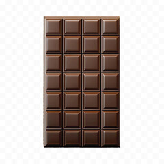 realistic 3d chocolate bar in different style isolated on transparent background