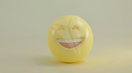 Yellow 3D Smiling Face on White – a cheerful and playful visual. The vibrant yellow smiley pops against the clean white background, radiating positivity and modern charm.