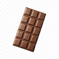 realistic 3d chocolate bar in different style isolated on transparent background