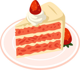 cake with strawberry slice 