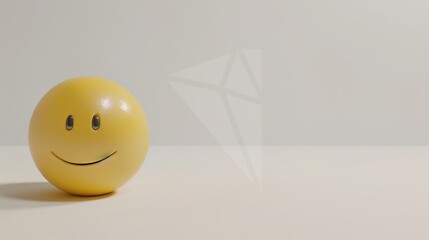 Yellow 3D Smiling Face on White – a cheerful and playful visual. The vibrant yellow smiley pops against the clean white background, radiating positivity and modern charm.