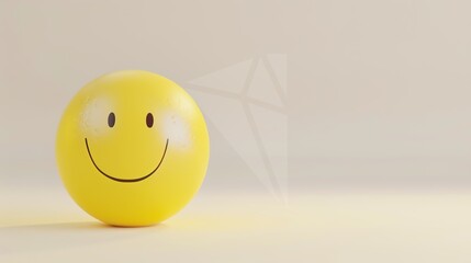 Yellow 3D Smiling Face on White – a cheerful and playful visual. The vibrant yellow smiley pops against the clean white background, radiating positivity and modern charm.
