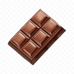 realistic 3d chocolate bar in different style isolated on transparent background