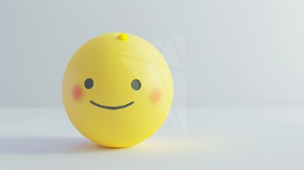 Yellow 3D Smiling Face on White – a cheerful and playful visual. The vibrant yellow smiley pops against the clean white background, radiating positivity and modern charm.