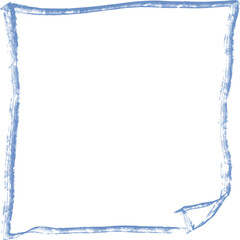 シンプルな青い手描きラインのペーパーフレームAdobe Illustrator Artwork