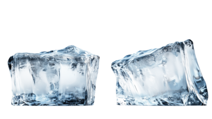 Iceberg, blue ice mountain with white snow and deep crevasses, steep terrain of ice, glacier landscape, blue ice mountain covered in snow, on a transparent backgrounds