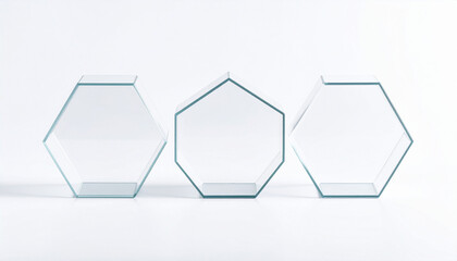 transparent glass octahedrons on a white background