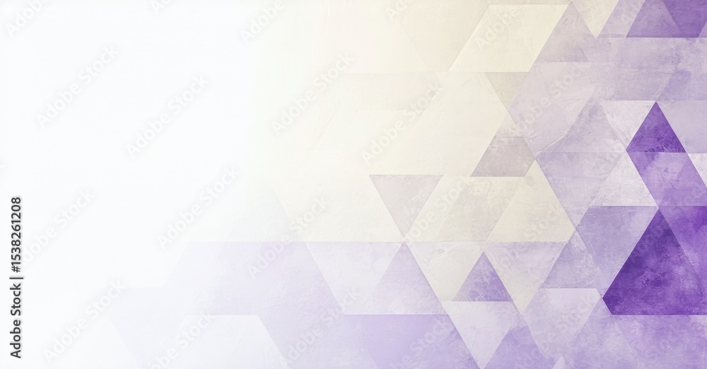 Poster abstract geometric background. hexagons create gradient effect, shifting from white to purple hues. 