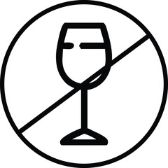 Alcohol Free Zero Alcohol Icon Label Sticker