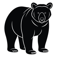 Fototapeta premium Bear Shadow Illustration in Minimal Silhouette Form