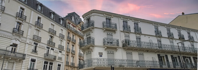 Vichy in France, thermal city, ancient houses in the center
