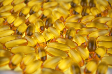 Fish oil Omega 3 capsules with EPA and DHA, vitamin D3, vitamin E, vitamin.