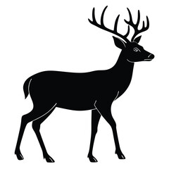 Obraz premium Classic Deer Silhouette for Woodland Animal Art