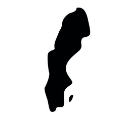 Sweden Vector Map in Black Silhouette