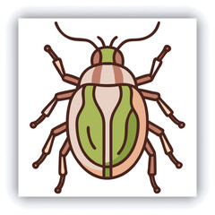 Set of insect illustrations, butterfly, caterpillar, cricket, ant, rhinoceros beetle, stag beetle, ladybug, cockchafer, realistic in 3d style.