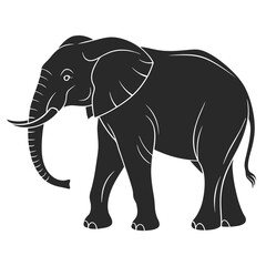 Obraz premium Simple Black Silhouette of an Elephant Illustration