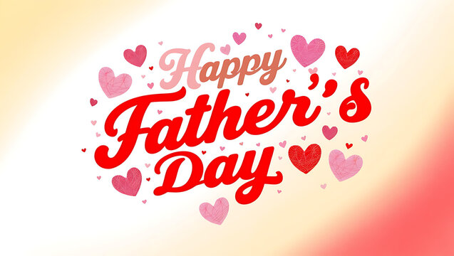 Happy Father’s Day message decorated with small red hearts