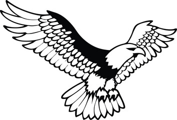 Eagle with Extended Wings Vector Illustration

